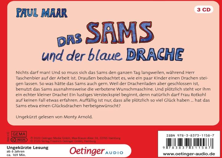 Produktbild Das Sams und der blaue Drache (Paul Maar, Deutsch)