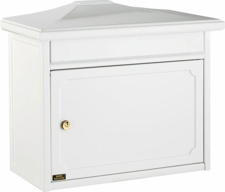 Produktbild Burg Wächter Briefkasten Stahl verzinkt BxHxT 345/410/205 mm Kopenhagen 882 weiss mit Klappe