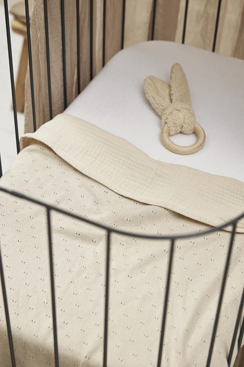 Actual product image Meyco Baby Uni cot sheet - pre-washed muslin - soft sand - 100x150cm