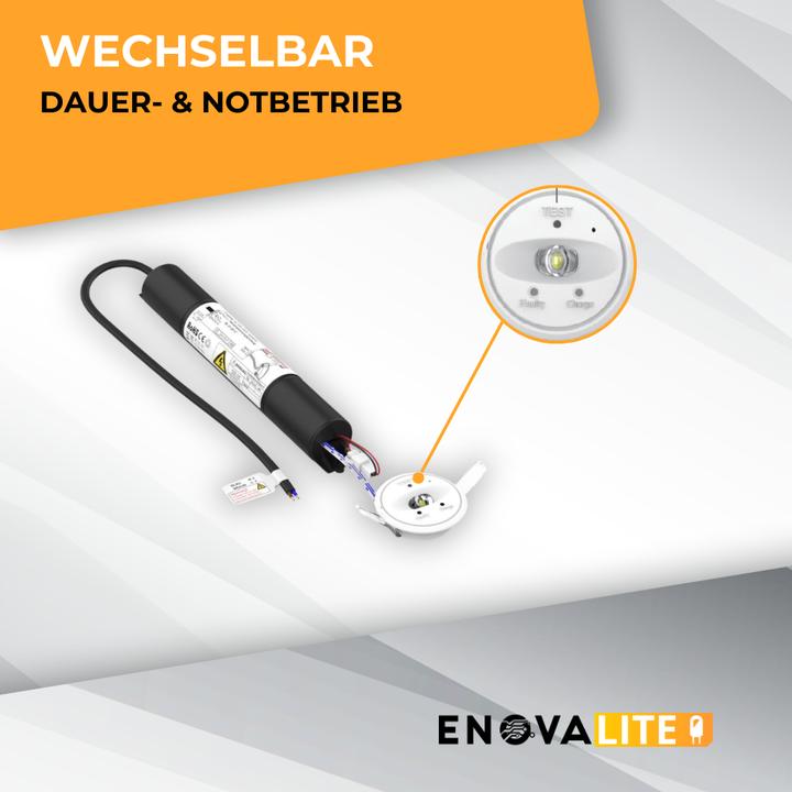 Produktbild Enova ELED 200106 - LED-Notstrom Downlight Einbau TEST-Fkt. (150 lm)