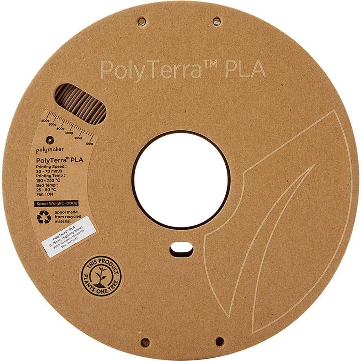 Actual product image Polymaker PolyTerra PLA - Army Brown - 1.75mm (PLA, 1.75 mm, 1000 g, Brown)