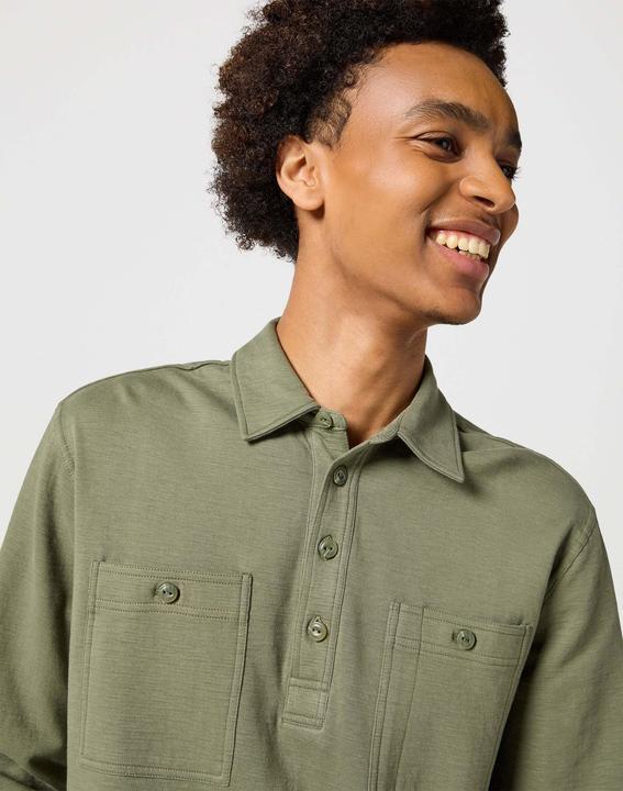 Actual product image Wrangler Long sleeve polo longsleeves Utility Polo (M)