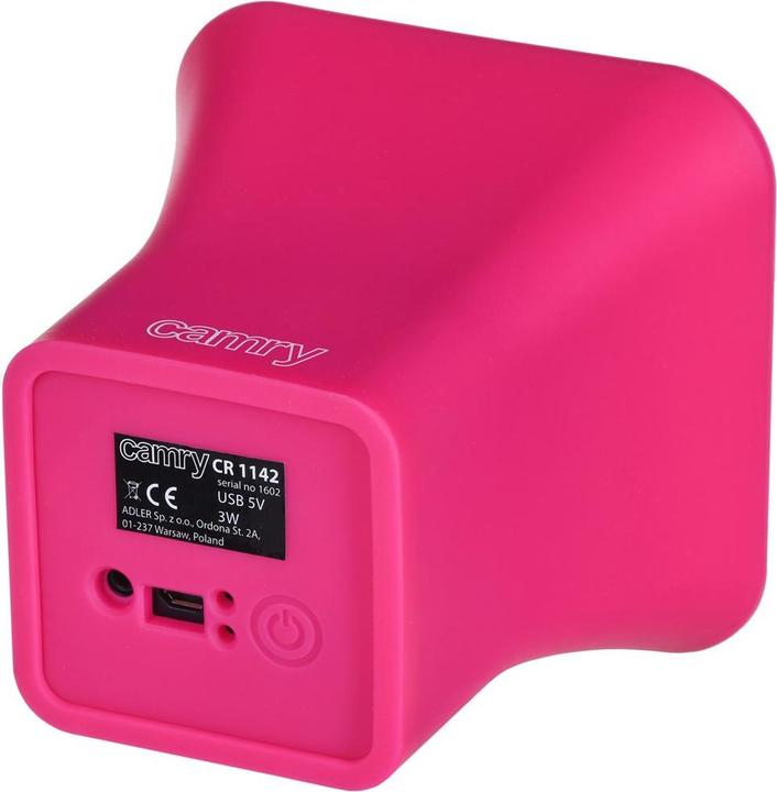 Image du produit Camry CR1142 haut-parleur rose (Fonctionnement sur batterie)