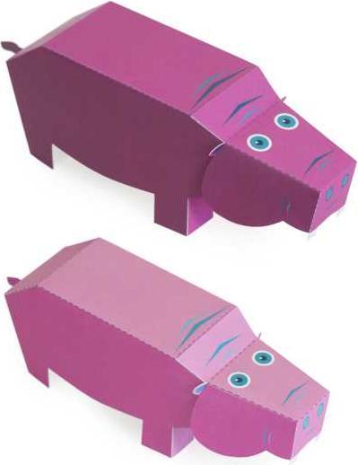 Actual product image Pukaca Paper toys. Maxi Hippos