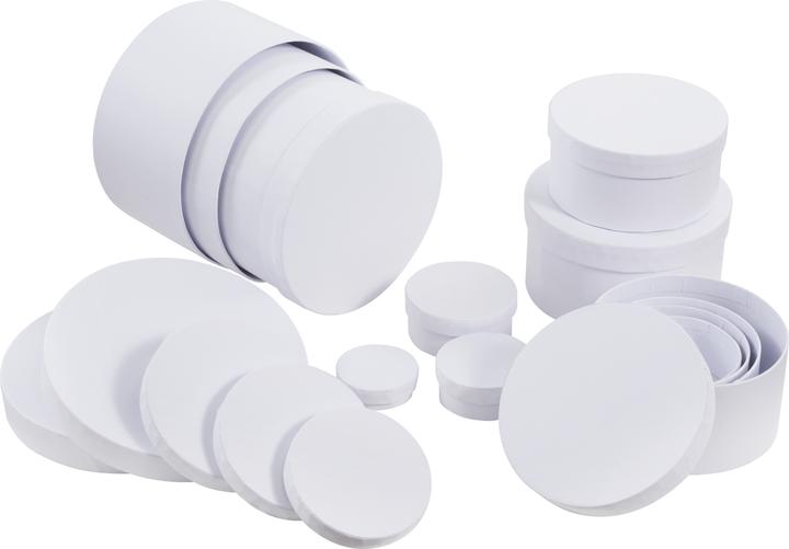 Immagine prodotto VBS Scatole di cartone XXL "Round", bianche, set da 12 (Scatola da regalo, 12 x)