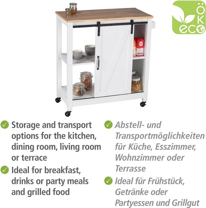 Image du produit Wenko Chariot de service blanc 80,0 x 40,0 x 88,5 cm