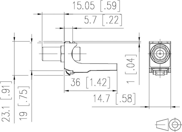 Actual product image Metz Connect BTR x-DAT modul KOAX modul F/F Feed-through coupling coaxial with F connector light gray (36 mm)