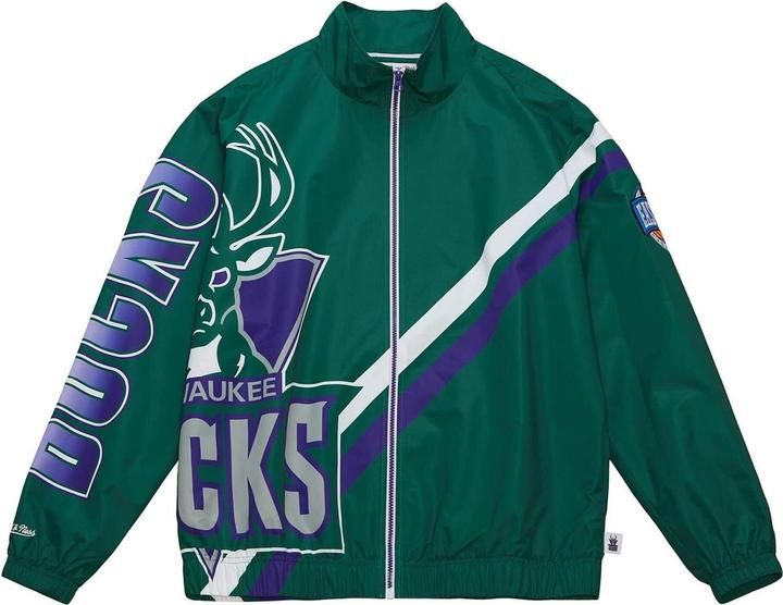 Mitchell & Ness M&N Exploded Logo Warm Up Jacke Milwaukee Bucks - M (M)