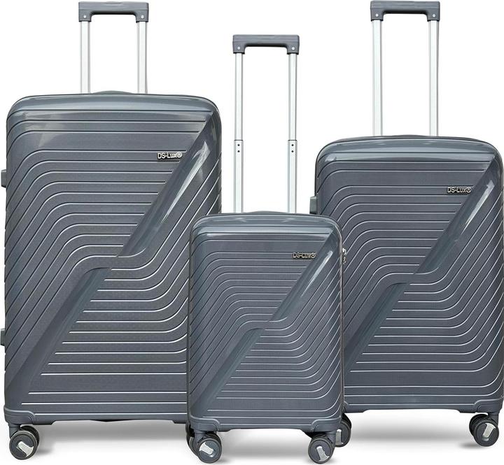 DS-Lux 3-teiliges Hartschalenkoffer-Set (88 l, Handgepäck (bis 50l), M (50 - 90l))