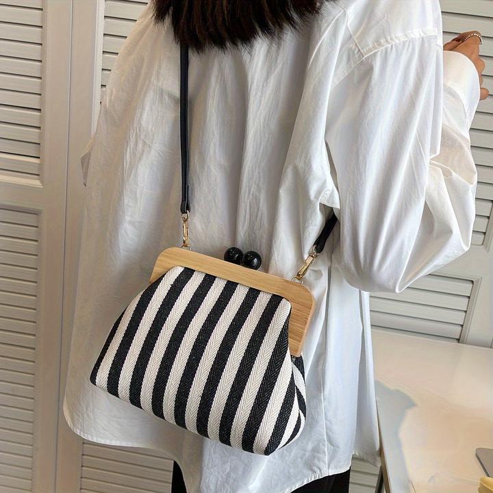 Immagine prodotto Only-Bags.Store Pochette da donna per feste serali, borsa a tracolla con motivo a righe, moda di design