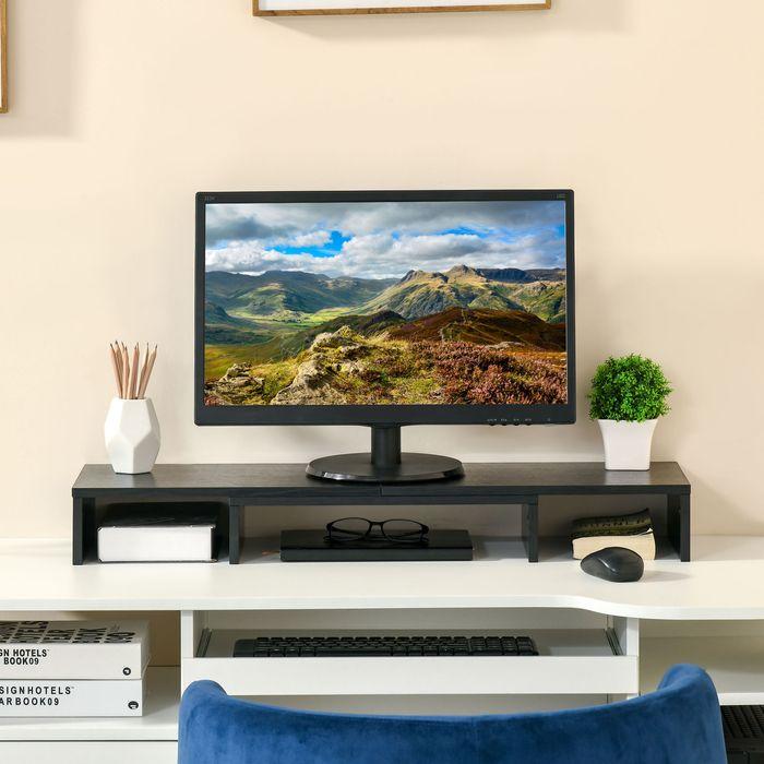 Produktbild Swisshandel24 Monitorständer Länge Winkel verstellbar doppelter Bildschirmständer Holzregal Monitorhalter für Bild