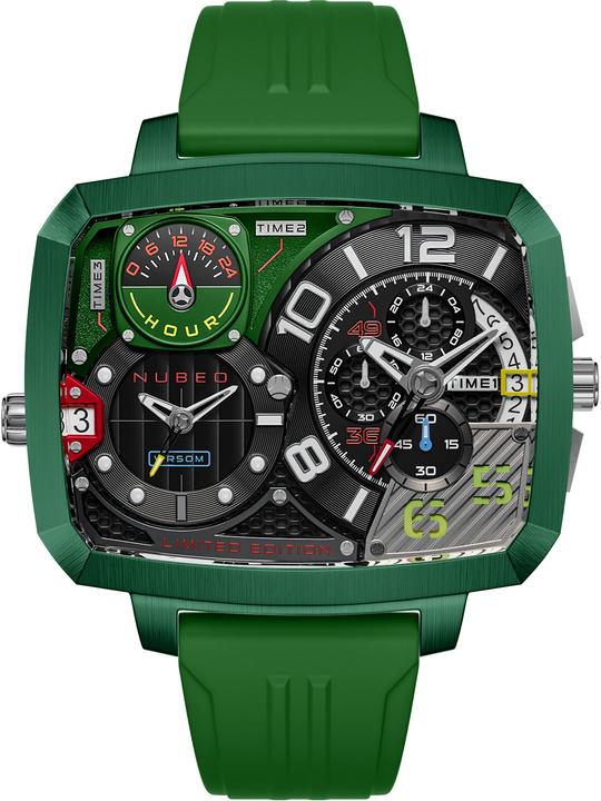 Nubeo NB-6084-03 Herrenuhr Odyssey Triple Time-Zone Limited 58mm 5ATM (Chronograph)
