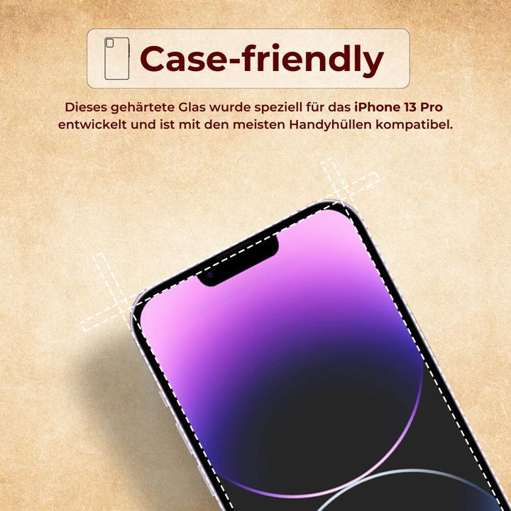 Produktbild Protectorking 1x echtes Tempered 9H Panzerhartglas 3D KLAR (1 Stück, Apple iPhone 13 Pro)
