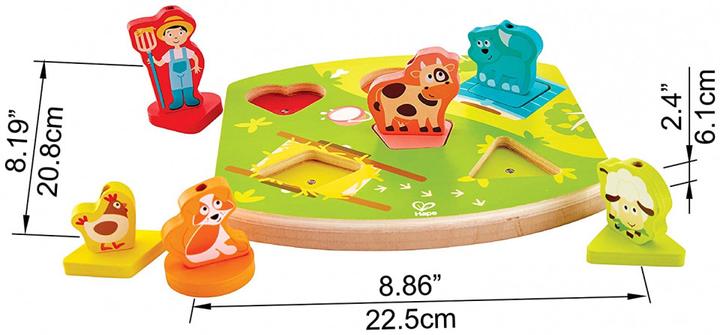 Actual product image Hape Farm noise puzzle (6 pieces)