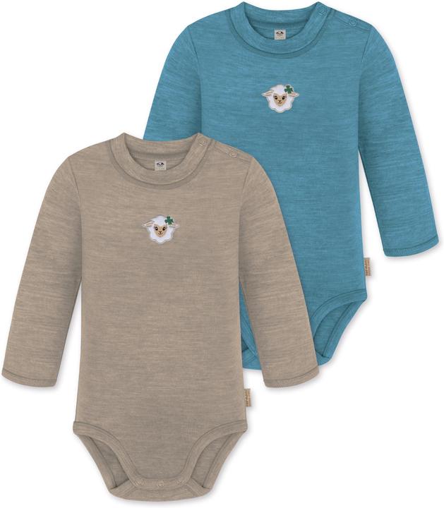 Produktbild Normani 2er Pack Baby Merino Langarmbody „Tuai" - 9401 (68)