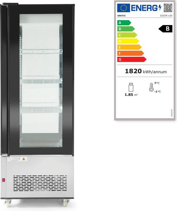 Label énergétique Hendi Vitrine réfrigérée 400 l 230V 495W (400 l)