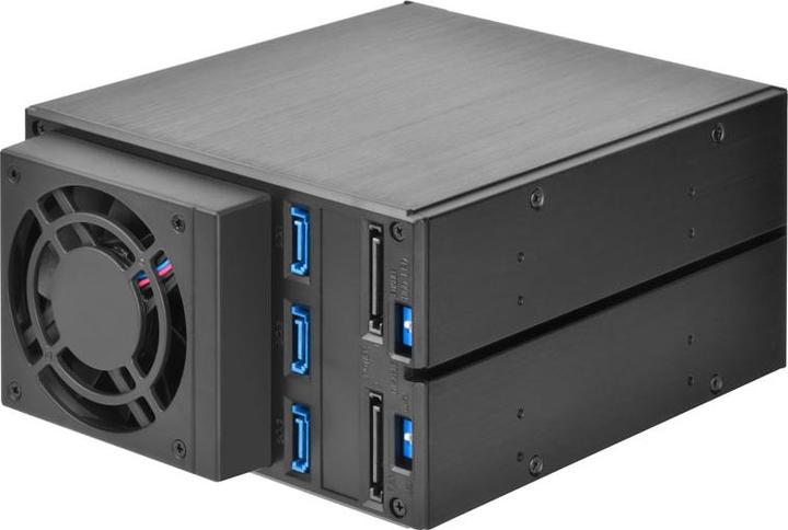 Image du produit Silverstone SST-FS303-12G - Carte-mère de rack mobile sans tiroir à chaud 3 baies en aluminium avec ventilateur (3.5")