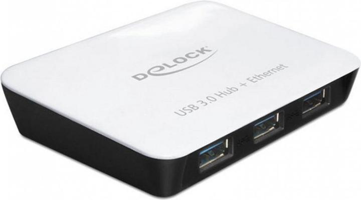 Produktbild Delock USB 3.0 Hub + 1 LAN Port (Micro USB, 4 Ports)