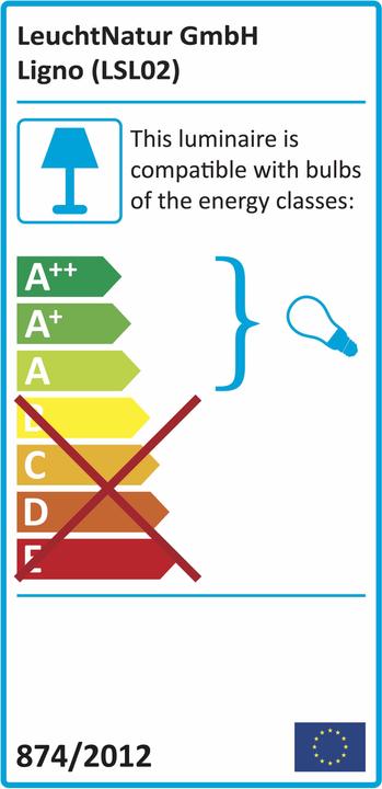 Energie-Label LeuchtNatur Ligno (E27)