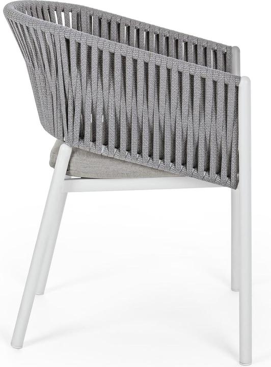 Image du produit Bizzotto Chaise de jardin Florencia avec accoudoirs et coussin blanc