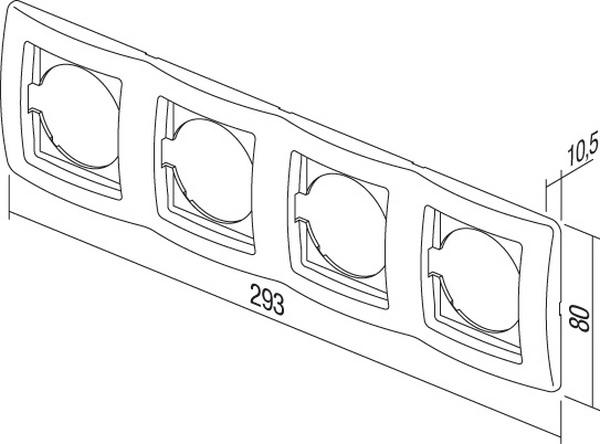 Actual product image TEM Ekonomik COVER PLATE EKONOMIK 4 HORIZPW series