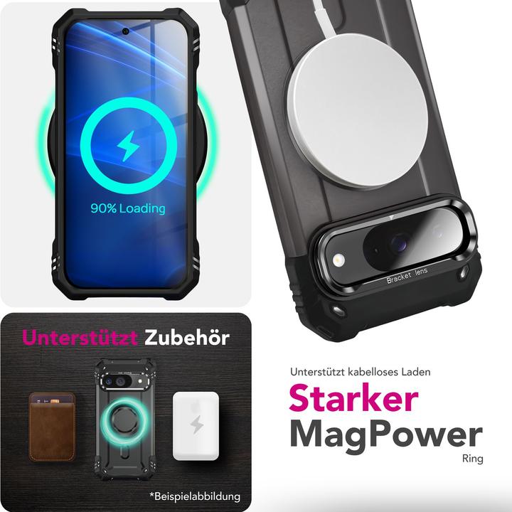 Image du produit Nalia Granite - Schlagfeste Panzer Hülle mit MagSafe & Kamera Standfuss - Military Cover (Google Pixel 9)