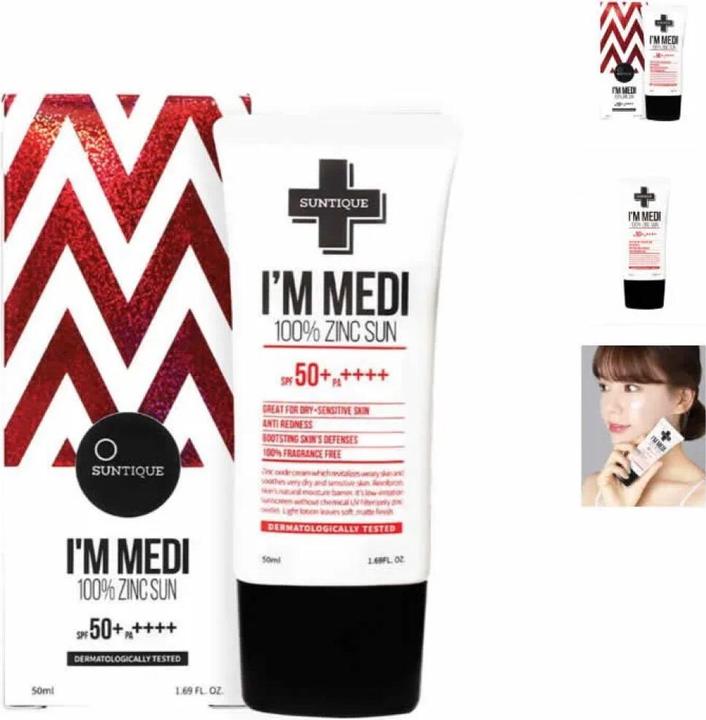Actual product image Suntique I'M MEDI 100 Zinc Sun SPF50+ (Suntan cream, SPF 50, 50 ml)