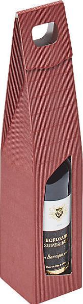 Actual product image kaiserkraft Wine gift bag with handle, internal LxWxH 90 x 90 x 365 mm, bordeaux, 10+ items. (1 x)