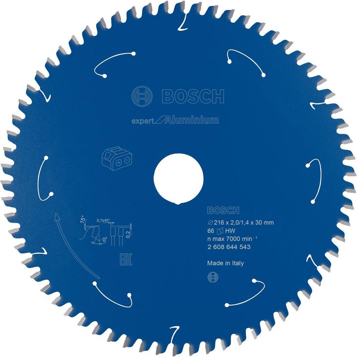Immagine prodotto Bosch Professional Zubehör Lama circolare Expert for Aluminium per seghe a batteria,216 x 2/1,4 x 30, 66 denti