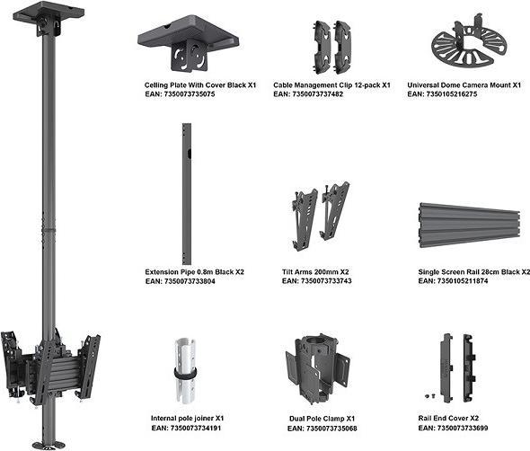 Produktbild Multibrackets Deckenhalter B2B, 26"-55", schwarz, Vesa 100x (Decke)