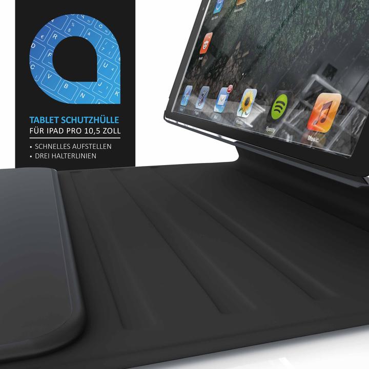 Immagine prodotto Aplic Tastiera per tablet, custodia in finta pelle per iPad Pro 10,5", tastiera Bluetooth con layout Apple (DE, iPad Pro 10.5)