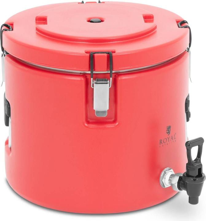 Actual product image Royal Catering Thermobehälter Edelstahl Thermobox Warmhaltebehälter Speisen Ablasshahn 15 L (15 l)