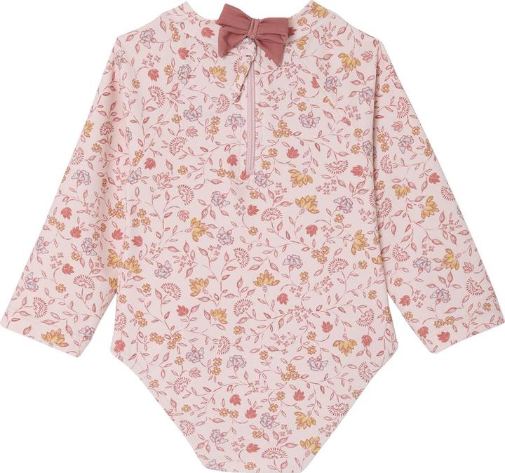 Vertbaudet Mädchen Baby Badeanzug mit langen Ärmeln, Blumenprint (80)