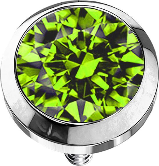 Image du produit Star Piercing Dermal Anchor argenté avec cristal vert clair (sans laiton)