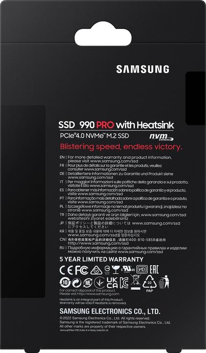 Produktbild Samsung 990 Pro mit Heatsink (4000 GB, M.2 2280)