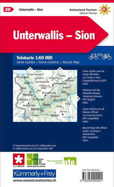 Label énergétique Carte vélo Bas-Valais-Sion n° 20