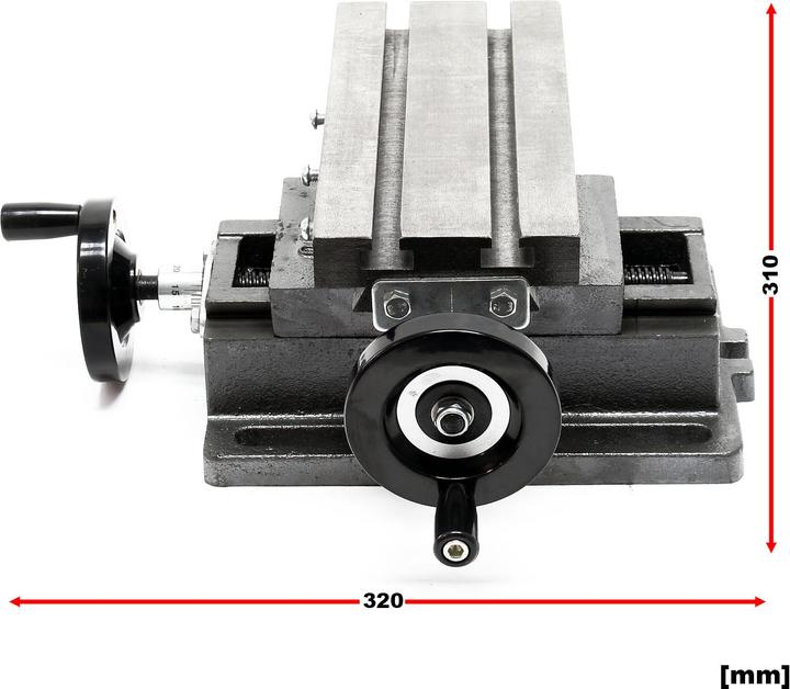 Produktbild Wiltec 2-Achsen Kreuztisch 220x100mm Koordinatentisch Frästisch aus Gusseisen (220 mm)