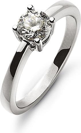 Natsumi Schmuck Diamantring Weissgold 18K/750 0.50 ct H si (57, 750/18 K Gold)