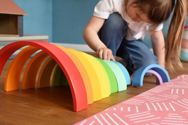 Produktbild small foot Holzbausteine Regenbogen XL
