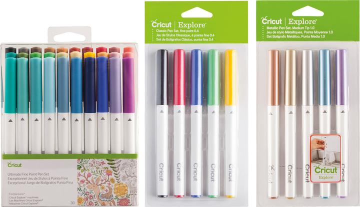 Immagine prodotto Cricut Penne gel glitterate confezione da 10 pezzi Arcobaleno + Rosa Marrone Nero (P)