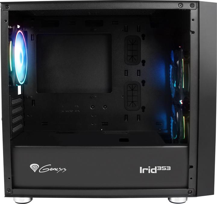 Productafbeelding Natec GENESIS Irid 353 ARGB - Micro Tower - PC - Acrylonitril Butadieen Styreen (ABS) - S (ATX, Mini-ATX)