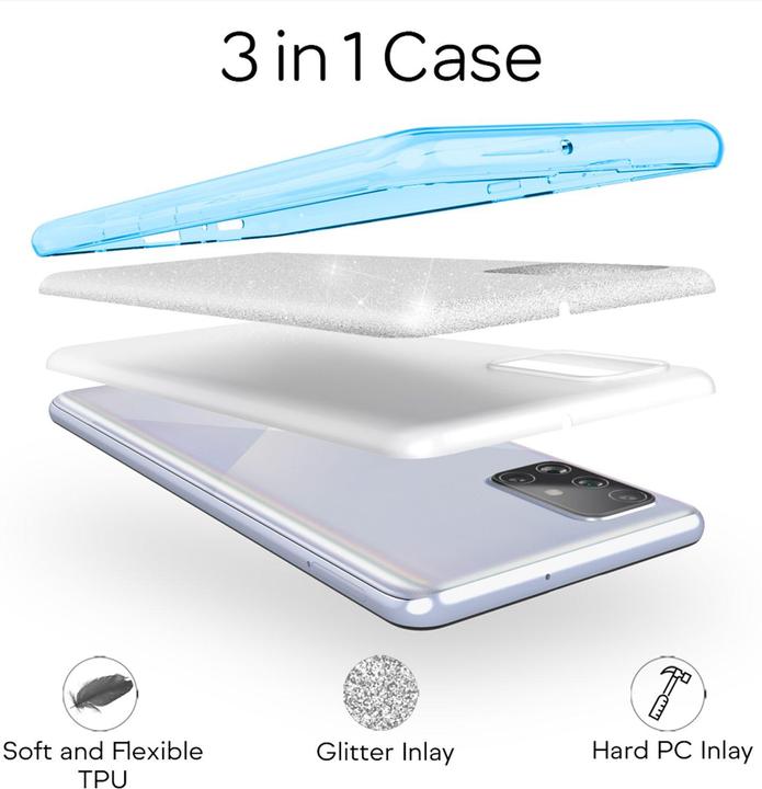 Actual product image Nalia Glitter cover (Samsung Galaxy A51)