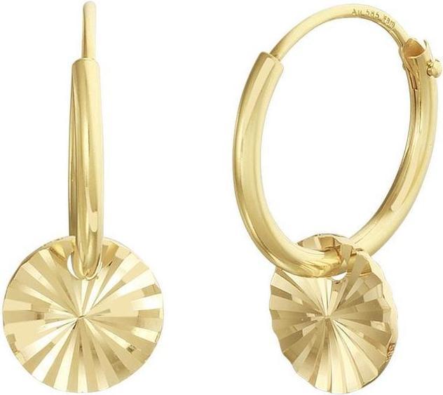 Marie Celeste Oorringen Rondje Diamanted - Gold (14k gelbe goldene Ohrringe)