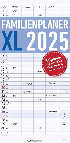 Image du produit Alpha Edition Calendrier familial (22 x 45 cm, Allemand)