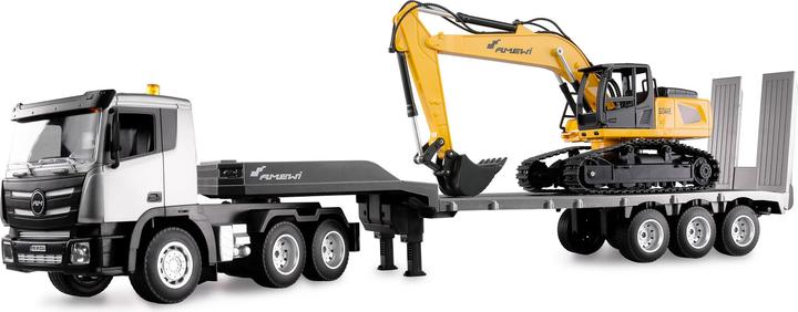 Produktbild Amewi 2-in-1 Tieflader/Bagger-Set G836E/G041E 1:24 RTR (RTR Ready-to-Run)