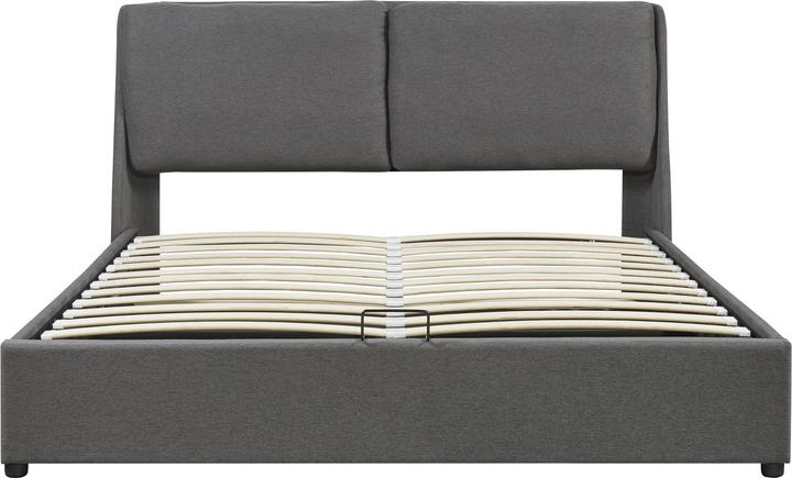Produktbild En.Casa Polsterbett Lunner mit Matratze 160x200 cm Dunkelgrau (160 x 200 cm)