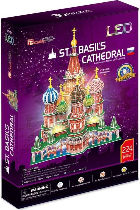 Produktbild Cubicfun 3D-Puzzle „St. Basilius-Kathedrale" (LED) (224 Teile)