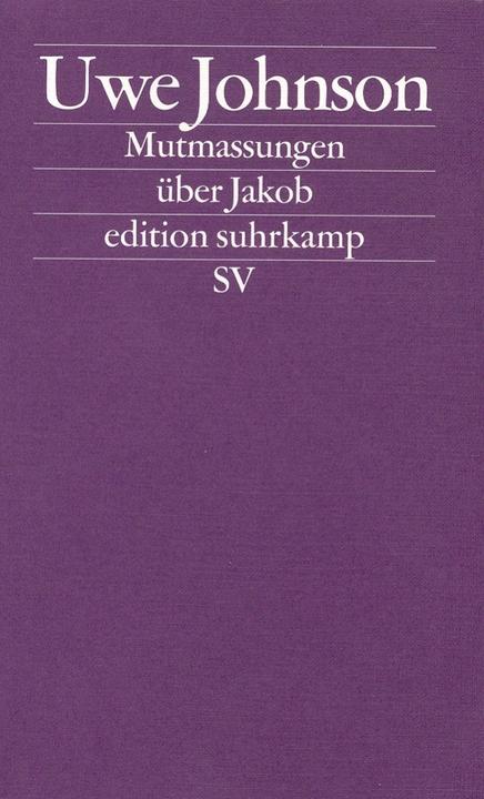 Image du produit Mutmassungen über Jakob (Allemand, Uwe Johnson, 1992)