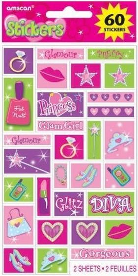 Produktbild Amscan Blatt mit Stickern Princess Pretty 2erPack