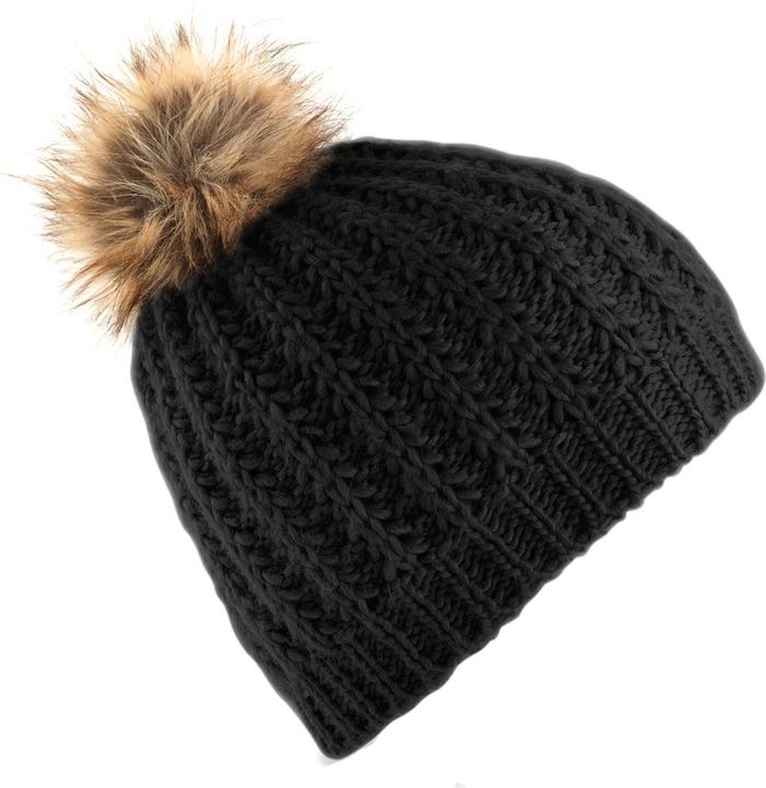 Beechfield Pudelmütze Strickmütze Mit Bommel Aus Kunstpelz (One Size)
